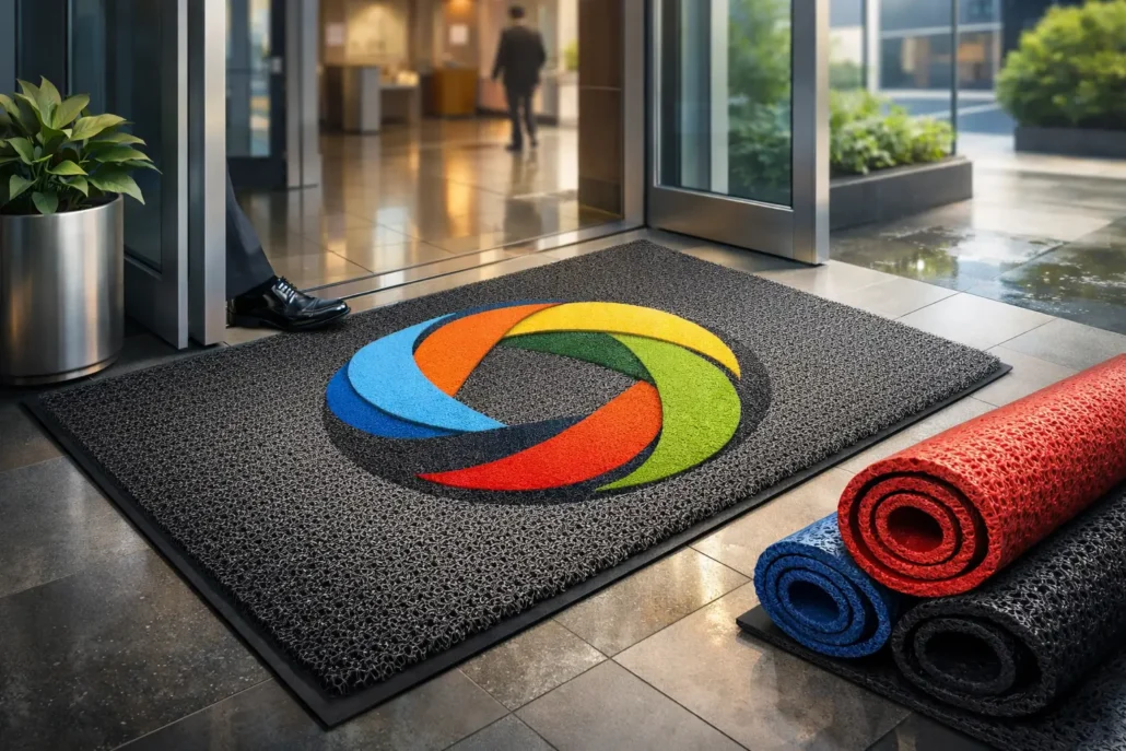 Vinyl Loop Logo Mats for Busy Entrances