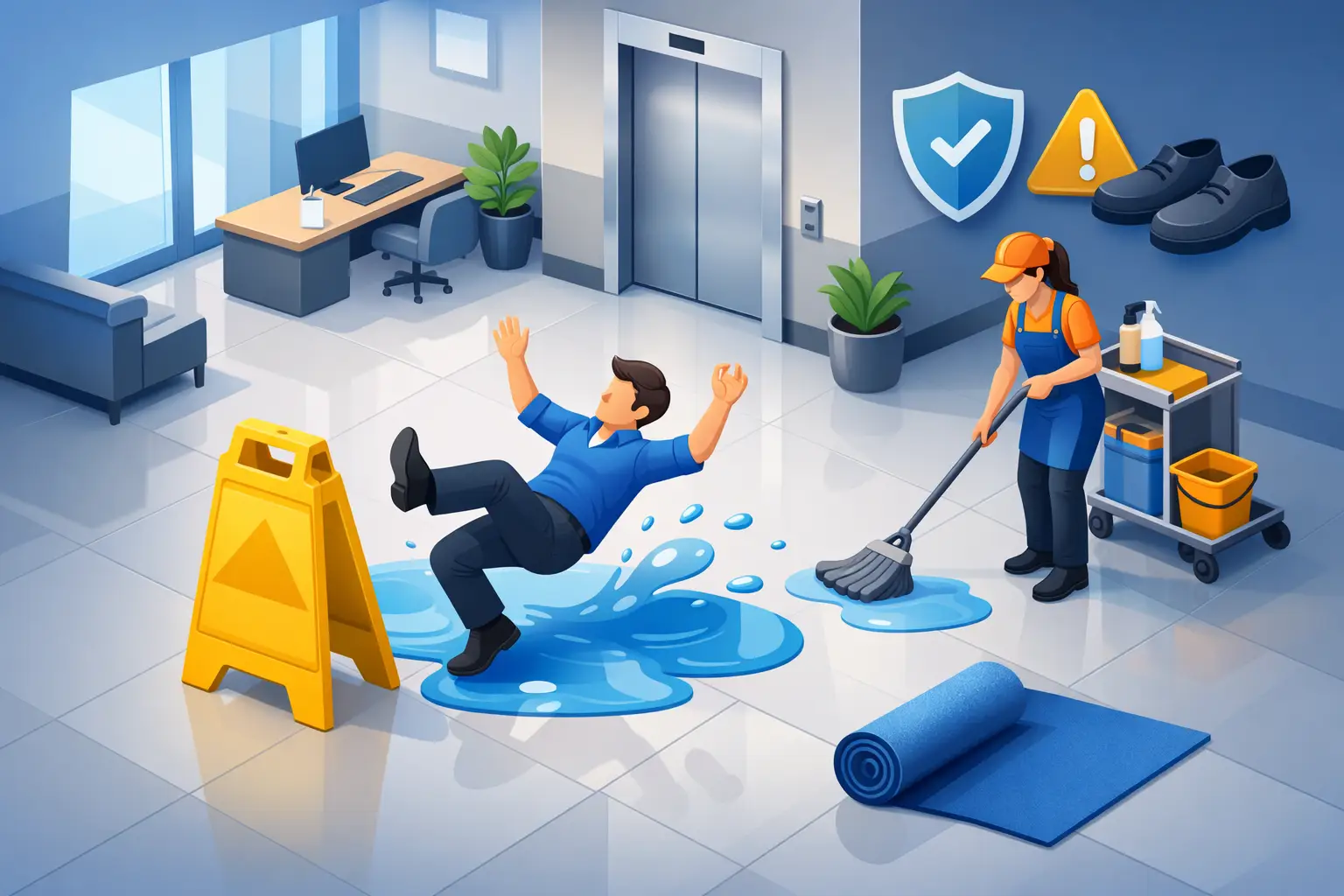 How to Prevent Wet Floor Slips at Work